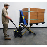 Vestil L-270-DC-HD-CTD DC Powered Tote Lifter with Power Traction Drive — Self-Propelled Tote Handling for Long-Travel Routes