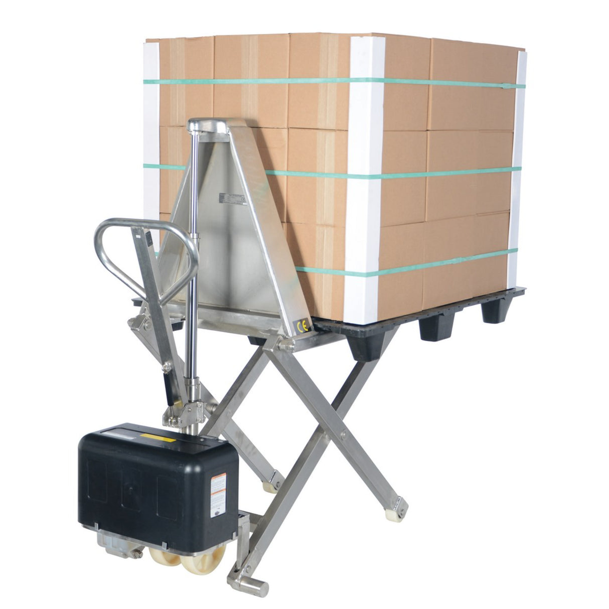Vestil L-Series Stainless Steel Tote Lifter — Food-Safe & Wash-Down Ready Ergonomic Lifter for Pharmaceutical, Food Processing, and Clean Room Operations