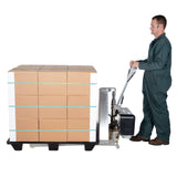 Vestil L-Series Stainless Steel Tote Lifter — Food-Safe & Wash-Down Ready Ergonomic Lifter for Pharmaceutical, Food Processing, and Clean Room Operations