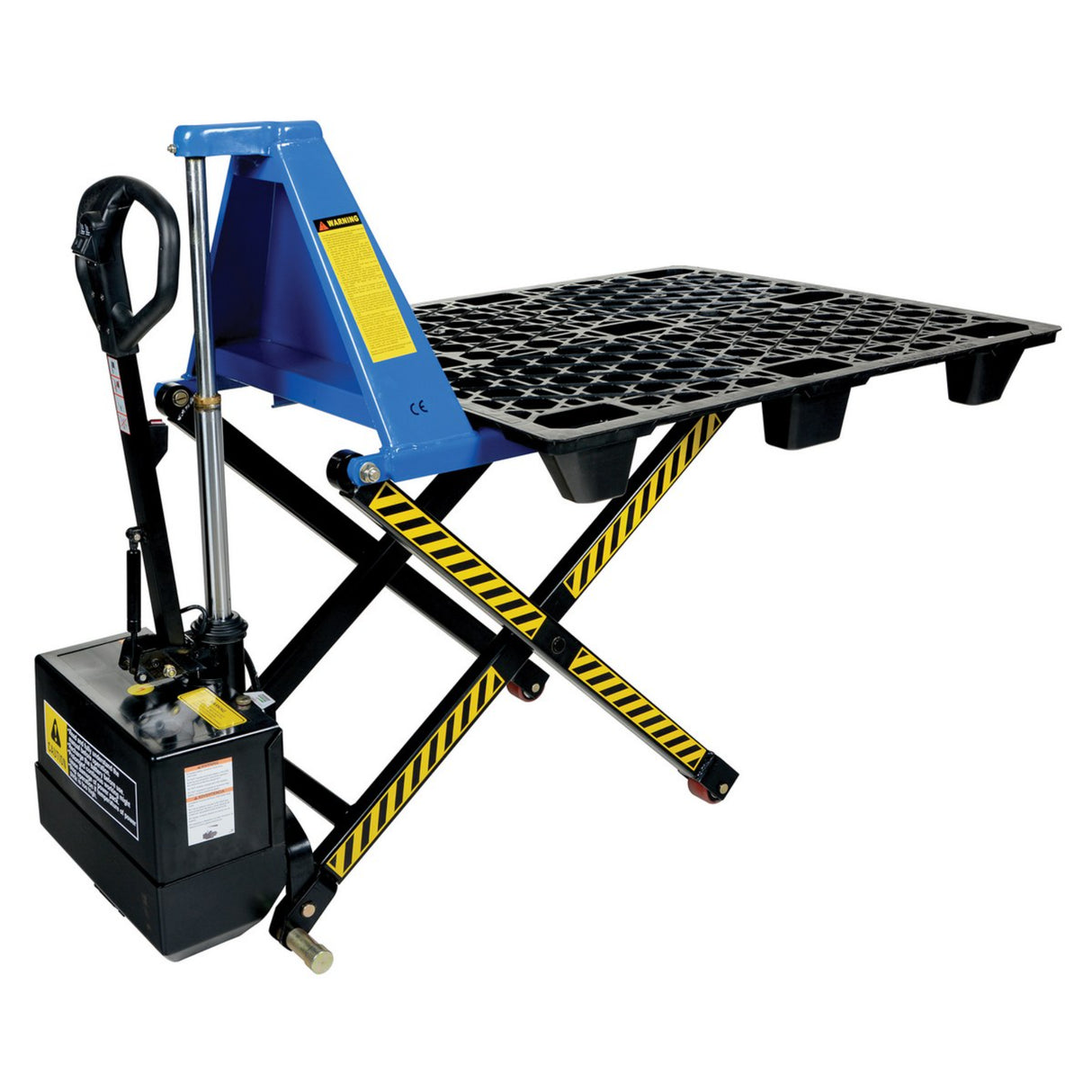 Vestil L-Series Tote Lifter — Powered or Hand-Pump Ergonomic Lifter for Skids, Totes, Boxes, and Baskets