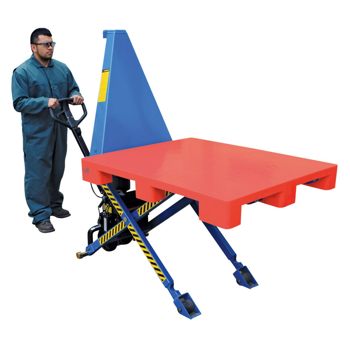Vestil L-270-DP-HD Dual Power Tote Lifter — Hand Pump AND 12V DC Battery in One Unit for Maximum Operational Flexibility