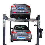 Daytona LFPP9 9,000 lb 4-Post Parking Lift – Home & Commercial Vehicle Storage Lift with Aluminum Ramps, 120V