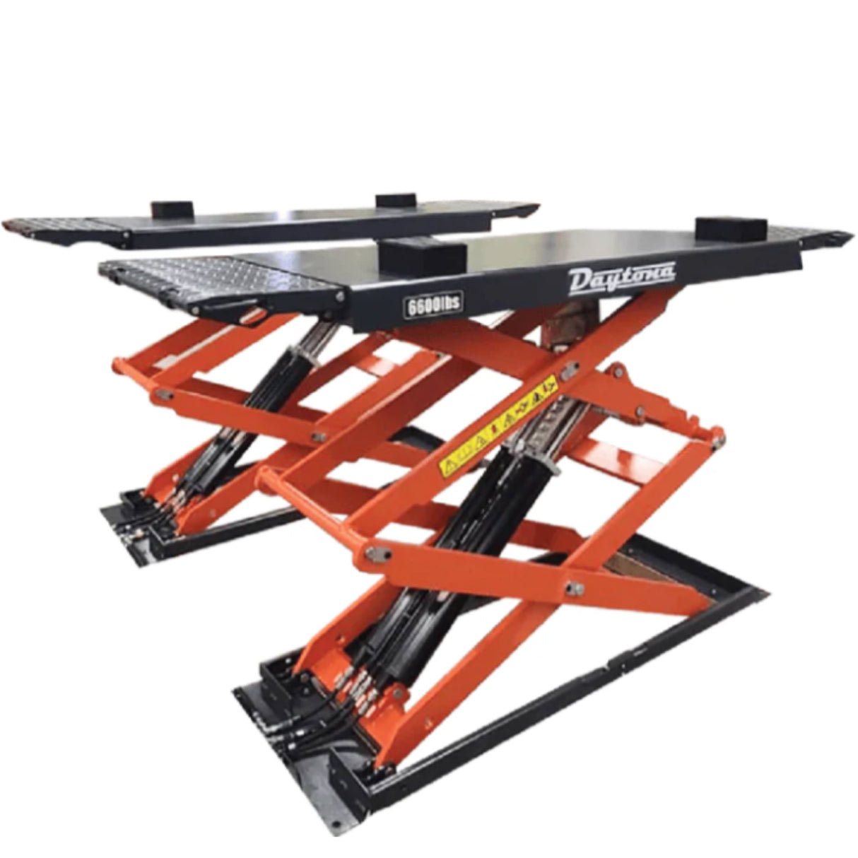 Daytona LHS7 6,600 lb High-Rise Scissor Lift – Low-Profile Full-Rise Lift with Double Hydraulic Equalizing, 240V