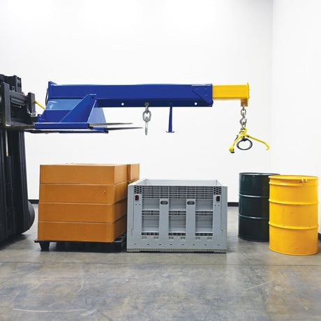 Vestil LM-HBE Hydraulic Powered Telescoping Forklift Lift Boom — Power-Operated Extension, 8,000 lb Capacity