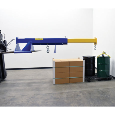 Vestil LM-HBE Hydraulic Powered Telescoping Forklift Lift Boom — Power-Operated Extension, 8,000 lb Capacity