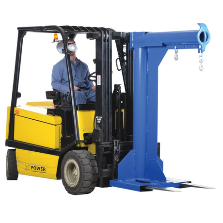 Vestil LM-HRT High Rise Telescoping Forklift Lift Boom — Elevated Hook with Extendable Reach for Above-Grade Lifting