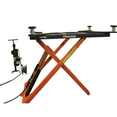 Daytona LMS6 6,000 lb Mid-Rise Scissor Lift – Ultra-Thin Low-Profile Lift for Tire, Brake & Body Work, 120V