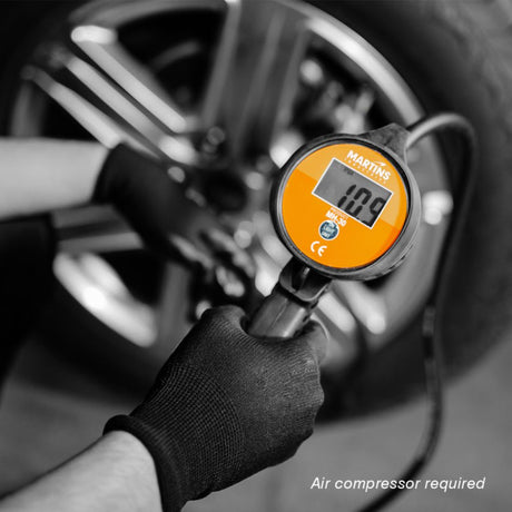 Martins Industries Flate Mate Handheld Digital Tire Inflator – 174 PSI Portable Tire Gauge & Inflator (MH-30)