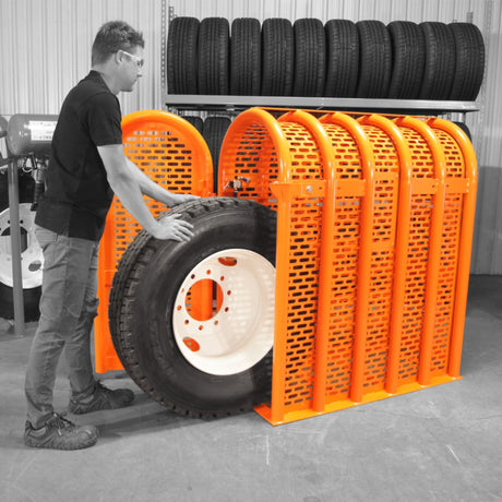 Martins Industries 6-Bar HD Tire Inflation Cage (MIC-6HD) – OSHA-Compliant Safety Cage for Truck, Bus & Aircraft Tires up to 47″ OD, 130 PSI