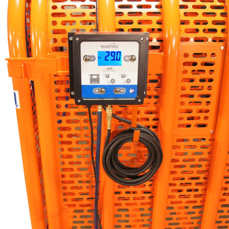 Martins Industries 6-Bar HD Tire Inflation Cage Kit with Inflator (MIC-6HD-KIT) – OSHA-Compliant Truck & Bus Tire Cage with Automatic Flatematic Inflator & Roller Kit, up to 47″ OD