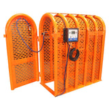 Martins Industries 6-Bar HD Tire Inflation Cage Kit with Inflator (MIC-6HD-KIT) – OSHA-Compliant Truck & Bus Tire Cage with Automatic Flatematic Inflator & Roller Kit, up to 47″ OD