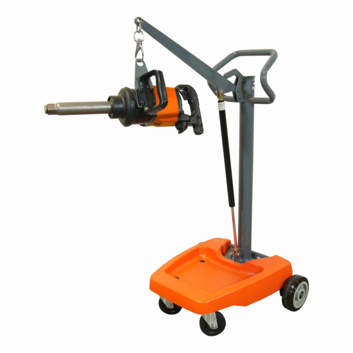 Martins Industries Impact Boom Mobile Impact Wrench Holder (MMIWSS) – Gas-Spring Support Arm for Impact Wrenches up to 50 lb, 360° Swivel, Mobile Cart
