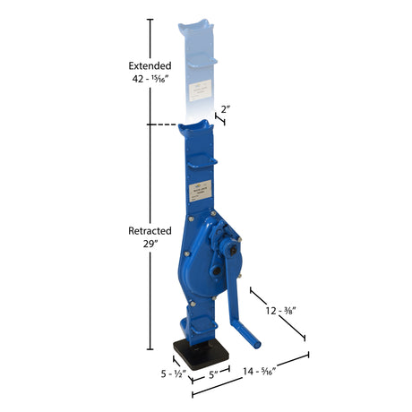 Vestil MMJ Mechanical Machinery Jack — Drift-Free Crank Jack for Vehicle & Equipment Maintenance