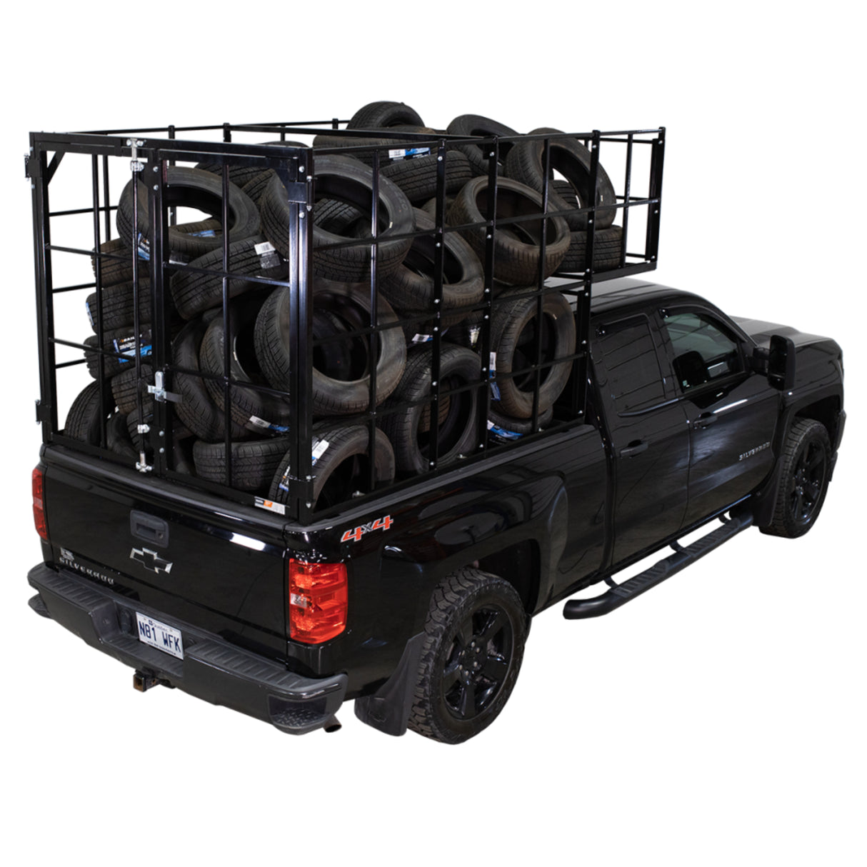 Martins Industries Xpeditor M-100 Pickup Truck Tire Cage (MPTX-100) – Tire Transport Cage for 6.5′ & 8′ Pickup Beds, Hauls up to 100 Tires, No-Drill Install