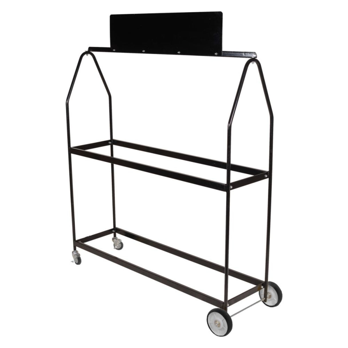 Martins Industries Deluxe Mobile Tire Display Rack (MTD-72) – 2-Tier Rolling Tire Display, Holds up to 16 Tires, 23″–32″ OD, Custom Logo Header