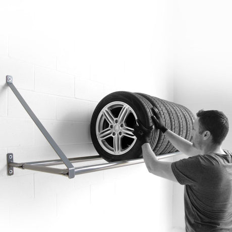 Martins Industries Wall-Mount Tire Rack – 500 lb Capacity, Holds 8 Tires (MWM-80)