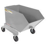 Vestil P-HOP Portable Steel Hoppers | Mobile Self-Dumping Hopper with Foot-Locking Casters, 2,000 lb, 0.5–1.5 Cubic Yard, 8 Colors