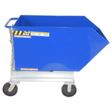 Vestil P-HOP Portable Steel Hoppers | Mobile Self-Dumping Hopper with Foot-Locking Casters, 2,000 lb, 0.5–1.5 Cubic Yard, 8 Colors