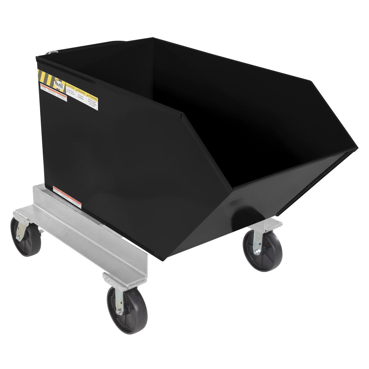 Vestil P-HOP Portable Steel Hoppers | Mobile Self-Dumping Hopper with Foot-Locking Casters, 2,000 lb, 0.5–1.5 Cubic Yard, 8 Colors
