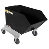 Vestil P-HOP Portable Steel Hoppers | Mobile Self-Dumping Hopper with Foot-Locking Casters, 2,000 lb, 0.5–1.5 Cubic Yard, 8 Colors
