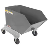 Vestil P-HOP Portable Steel Hoppers | Mobile Self-Dumping Hopper with Foot-Locking Casters, 2,000 lb, 0.5–1.5 Cubic Yard, 8 Colors