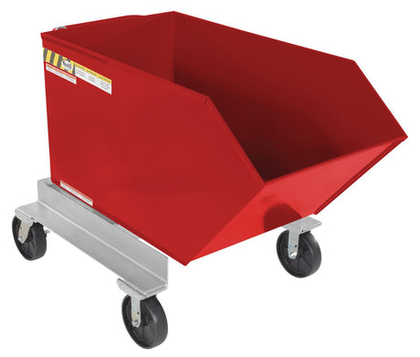 Vestil P-HOP Portable Steel Hoppers | Mobile Self-Dumping Hopper with Foot-Locking Casters, 2,000 lb, 0.5–1.5 Cubic Yard, 8 Colors
