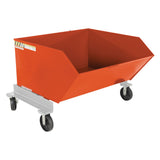 Vestil P-HOP Portable Steel Hoppers | Mobile Self-Dumping Hopper with Foot-Locking Casters, 2,000 lb, 0.5–1.5 Cubic Yard, 8 Colors