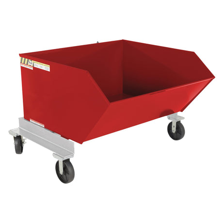 Vestil P-HOP Portable Steel Hoppers | Mobile Self-Dumping Hopper with Foot-Locking Casters, 2,000 lb, 0.5–1.5 Cubic Yard, 8 Colors