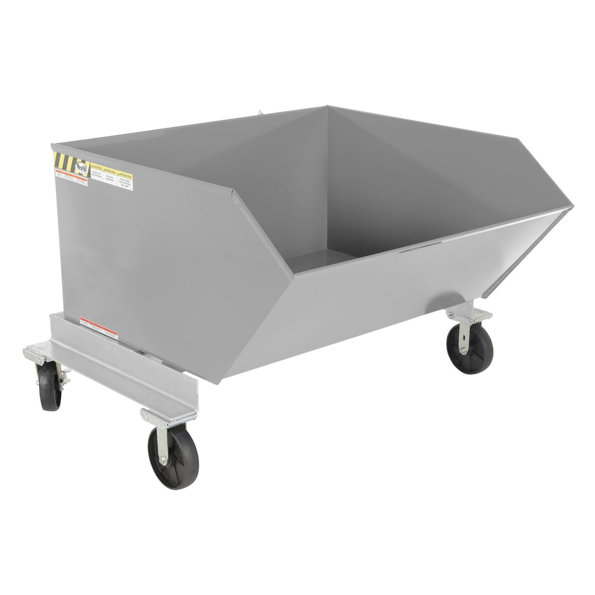 Vestil P-HOP Portable Steel Hoppers | Mobile Self-Dumping Hopper with Foot-Locking Casters, 2,000 lb, 0.5–1.5 Cubic Yard, 8 Colors