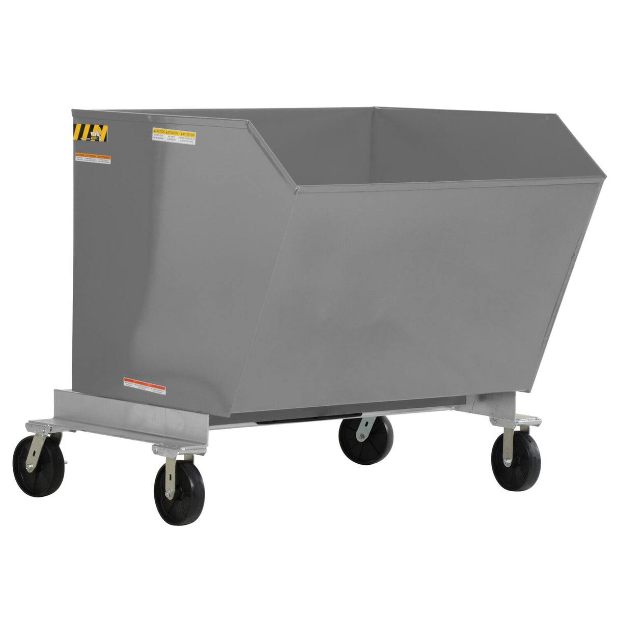Vestil P-HOP Portable Steel Hoppers | Mobile Self-Dumping Hopper with Foot-Locking Casters, 2,000 lb, 0.5–1.5 Cubic Yard, 8 Colors