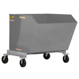 Vestil P-HOP Portable Steel Hoppers | Mobile Self-Dumping Hopper with Foot-Locking Casters, 2,000 lb, 0.5–1.5 Cubic Yard, 8 Colors