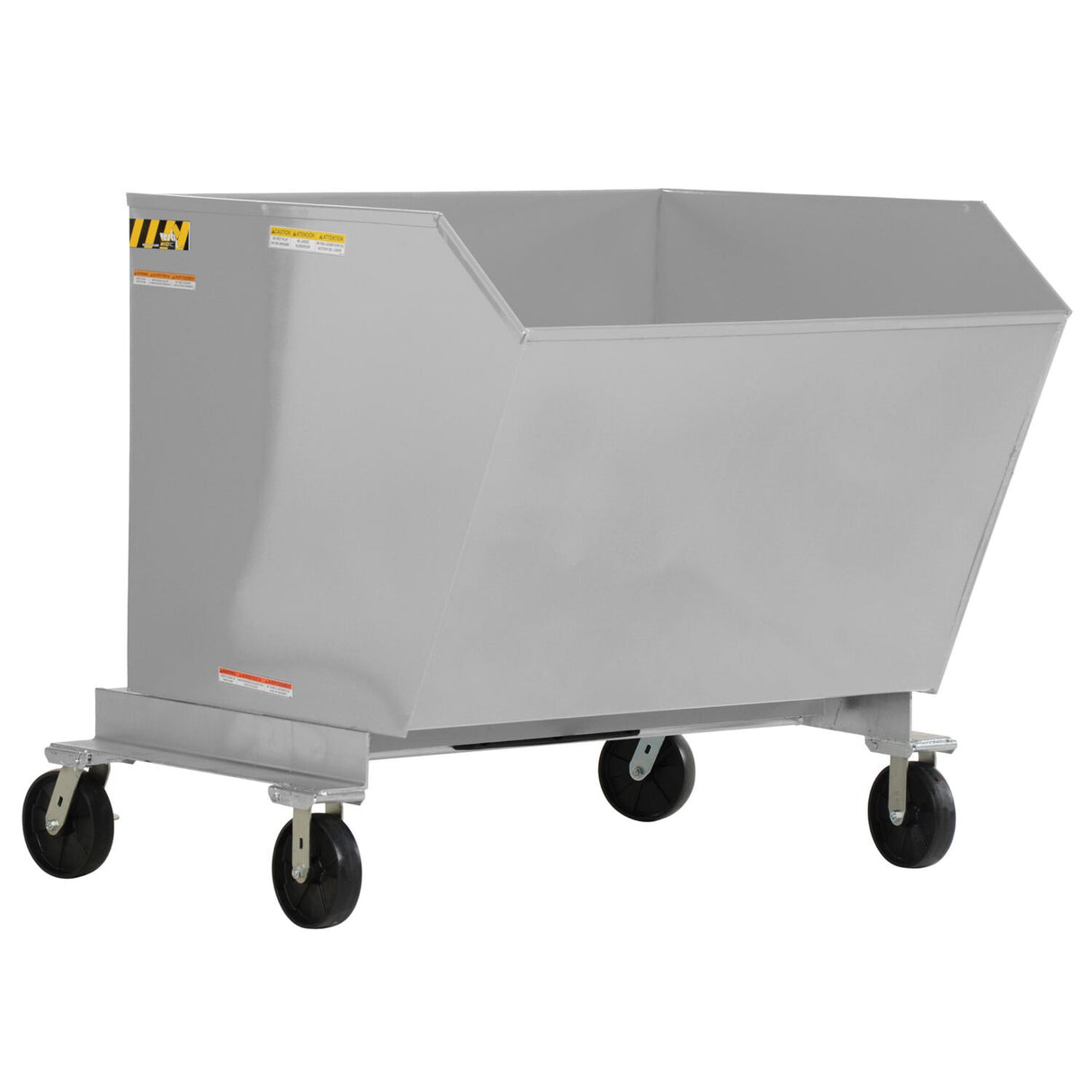 Vestil P-HOP Portable Steel Hoppers | Mobile Self-Dumping Hopper with Foot-Locking Casters, 2,000 lb, 0.5–1.5 Cubic Yard, 8 Colors