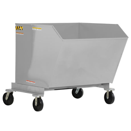 Vestil P-HOP Portable Steel Hoppers | Mobile Self-Dumping Hopper with Foot-Locking Casters, 2,000 lb, 0.5–1.5 Cubic Yard, 8 Colors