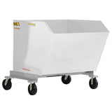 Vestil P-HOP Portable Steel Hoppers | Mobile Self-Dumping Hopper with Foot-Locking Casters, 2,000 lb, 0.5–1.5 Cubic Yard, 8 Colors