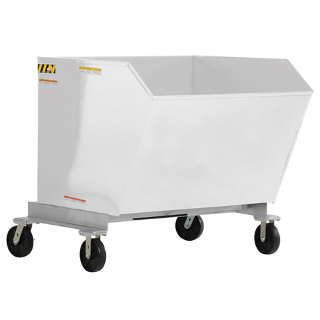 Vestil P-HOP Portable Steel Hoppers | Mobile Self-Dumping Hopper with Foot-Locking Casters, 2,000 lb, 0.5–1.5 Cubic Yard, 8 Colors