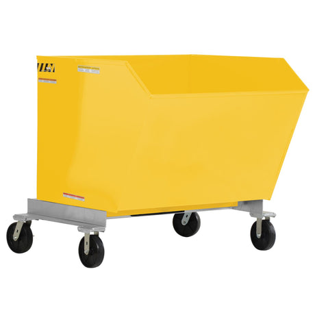Vestil P-HOP Portable Steel Hoppers | Mobile Self-Dumping Hopper with Foot-Locking Casters, 2,000 lb, 0.5–1.5 Cubic Yard, 8 Colors