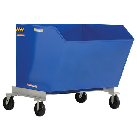 Vestil P-HOP Portable Steel Hoppers | Mobile Self-Dumping Hopper with Foot-Locking Casters, 2,000 lb, 0.5–1.5 Cubic Yard, 8 Colors