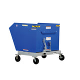Vestil P-HOP Portable Steel Hoppers | Mobile Self-Dumping Hopper with Foot-Locking Casters, 2,000 lb, 0.5–1.5 Cubic Yard, 8 Colors