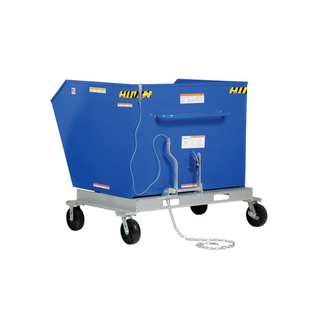 Vestil P-HOP Portable Steel Hoppers | Mobile Self-Dumping Hopper with Foot-Locking Casters, 2,000 lb, 0.5–1.5 Cubic Yard, 8 Colors