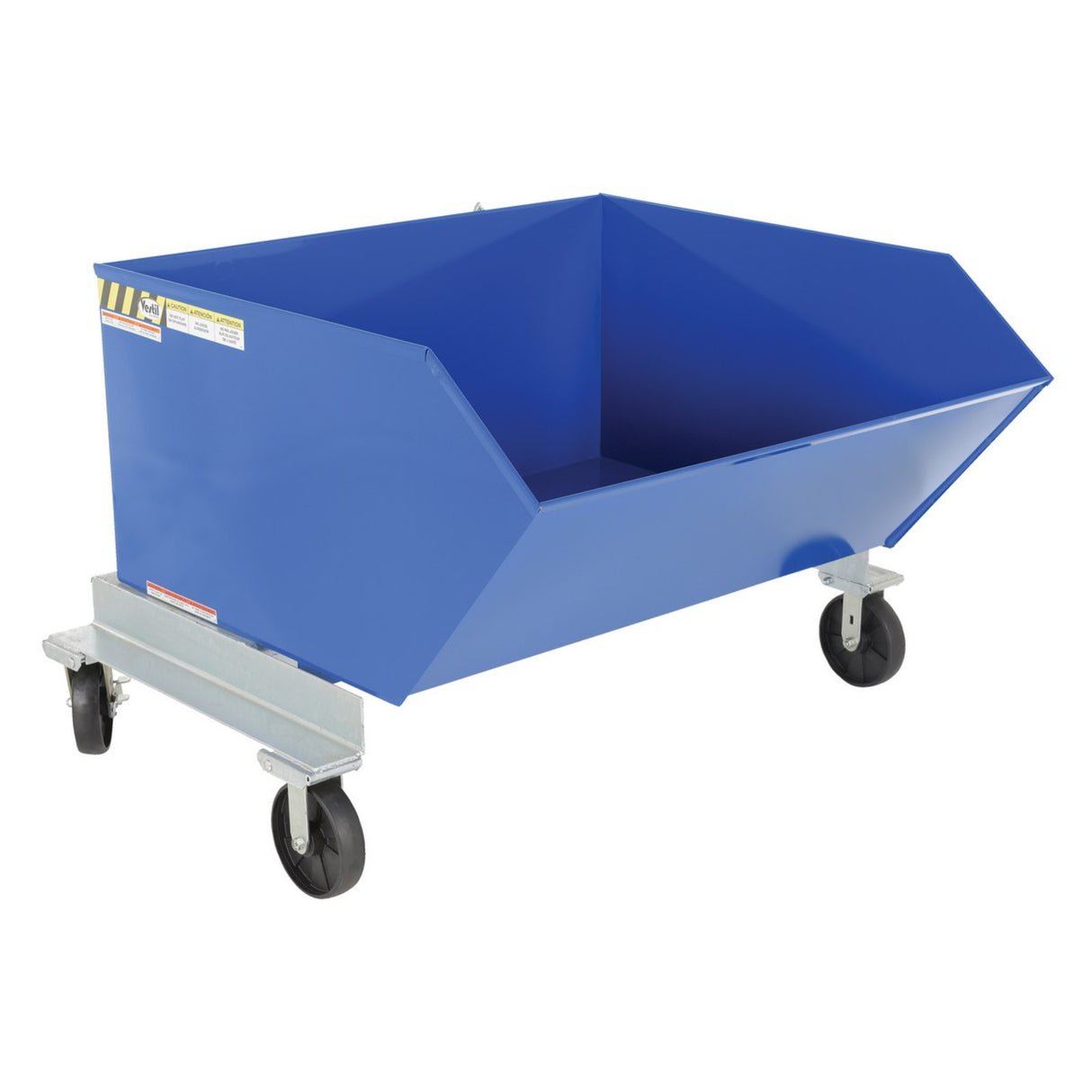 Vestil P-HOP Portable Steel Hoppers | Mobile Self-Dumping Hopper with Foot-Locking Casters, 2,000 lb, 0.5–1.5 Cubic Yard, 8 Colors
