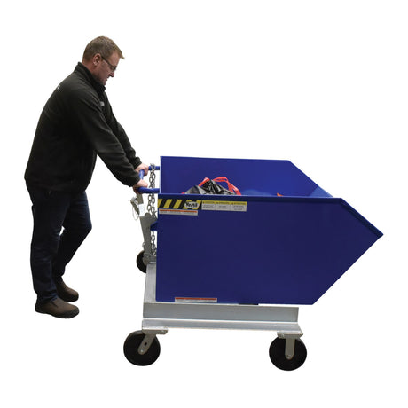 Vestil P-HOP Portable Steel Hoppers | Mobile Self-Dumping Hopper with Foot-Locking Casters, 2,000 lb, 0.5–1.5 Cubic Yard, 8 Colors