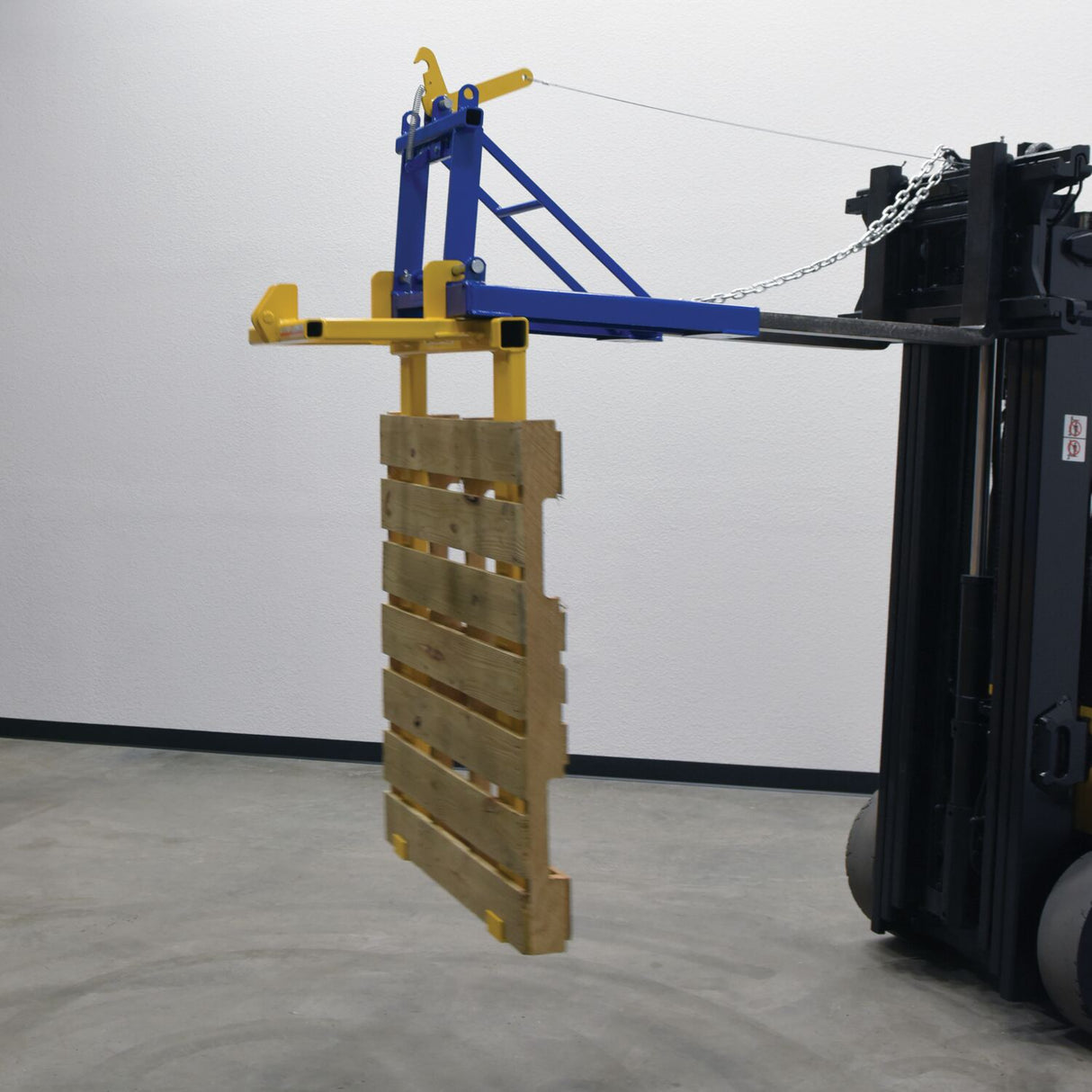 Vestil PAL-D-R Pallet Dumper/Retainer — Forklift Attachment for Dumping Loaded Pallets