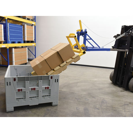 Vestil PAL-D-R Pallet Dumper/Retainer — Forklift Attachment for Dumping Loaded Pallets