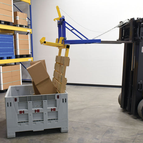 Vestil PAL-D-R Pallet Dumper/Retainer — Forklift Attachment for Dumping Loaded Pallets