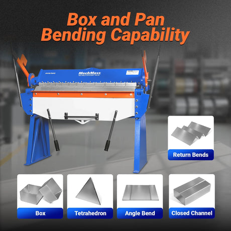 MechMaxx 48" Heavy Duty Manual Pan & Box Brake, 12 Gauge Mild Steel