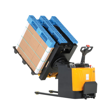 Vestil PI-P Portable Pallet Inverter | 3,000 lb Capacity, Powered Tilt & Drive, Rider Platform, Multiple Fork Openings