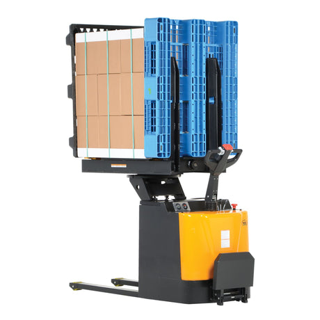 Vestil PI-P Portable Pallet Inverter | 3,000 lb Capacity, Powered Tilt & Drive, Rider Platform, Multiple Fork Openings