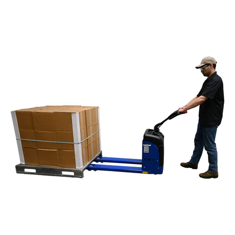 Vestil PMC-EPT Pramac Electric Pallet Truck — Italian-Brand Compact Walkie for Tight Spaces with Lateral Stabilizers and Battery LED