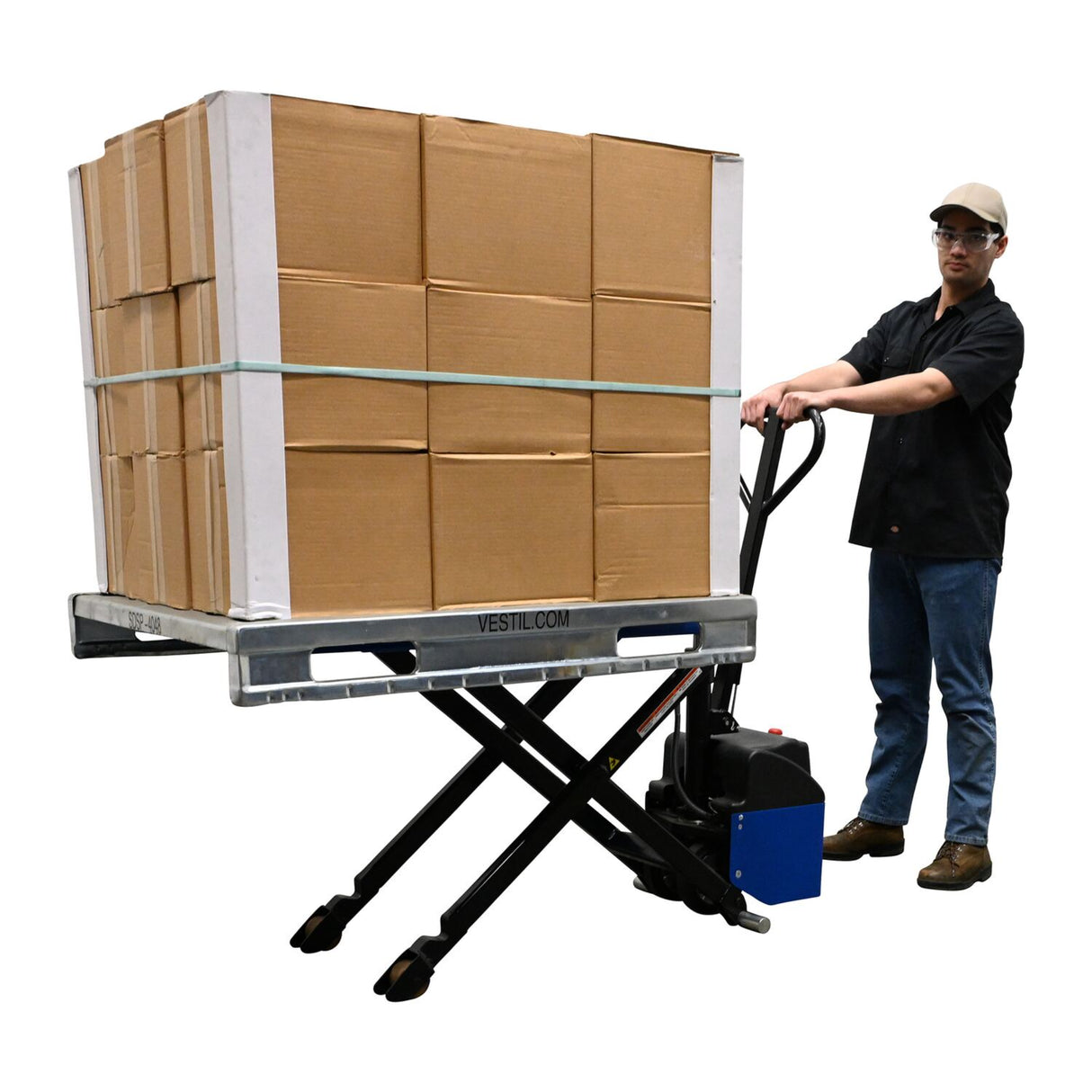 Vestil PMC-HIPM Pramac High Lift Truck — Premium European DC Powered Tote Lifter with Chrome Hydraulic Piston