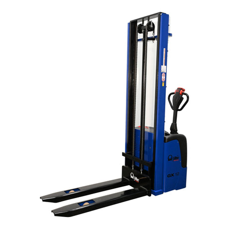 Vestil PMC-S Pramac Self-Propelled Electric Stacker | 2,500 lb Capacity, 137" Lift, Fixed Forks, 12V Powered Drive & Lift